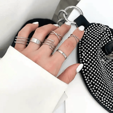 Stackable Silver Rings Combo