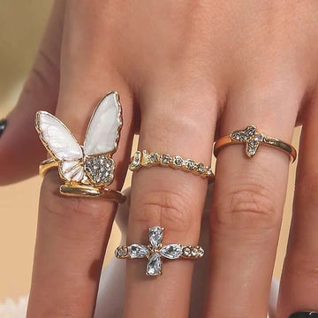 Divaa Stackable Butterfly Rings