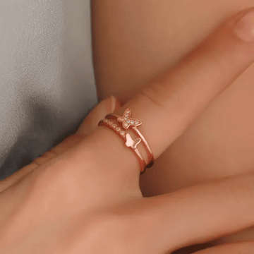 Butterfly Rose Gold adjustable Ring