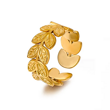 Golden Leaf Anti tarnish Ring