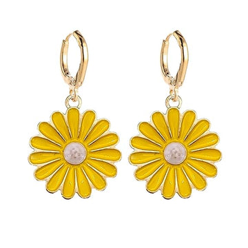 Yellow Daisy Flower Earring