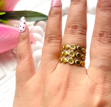 Mystic moon anti tarnish Adjustable Rings
