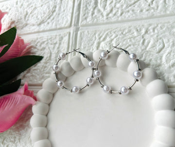 Silver Chaandbali Hoops