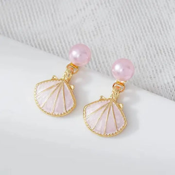 Pink Shell Drop Earring