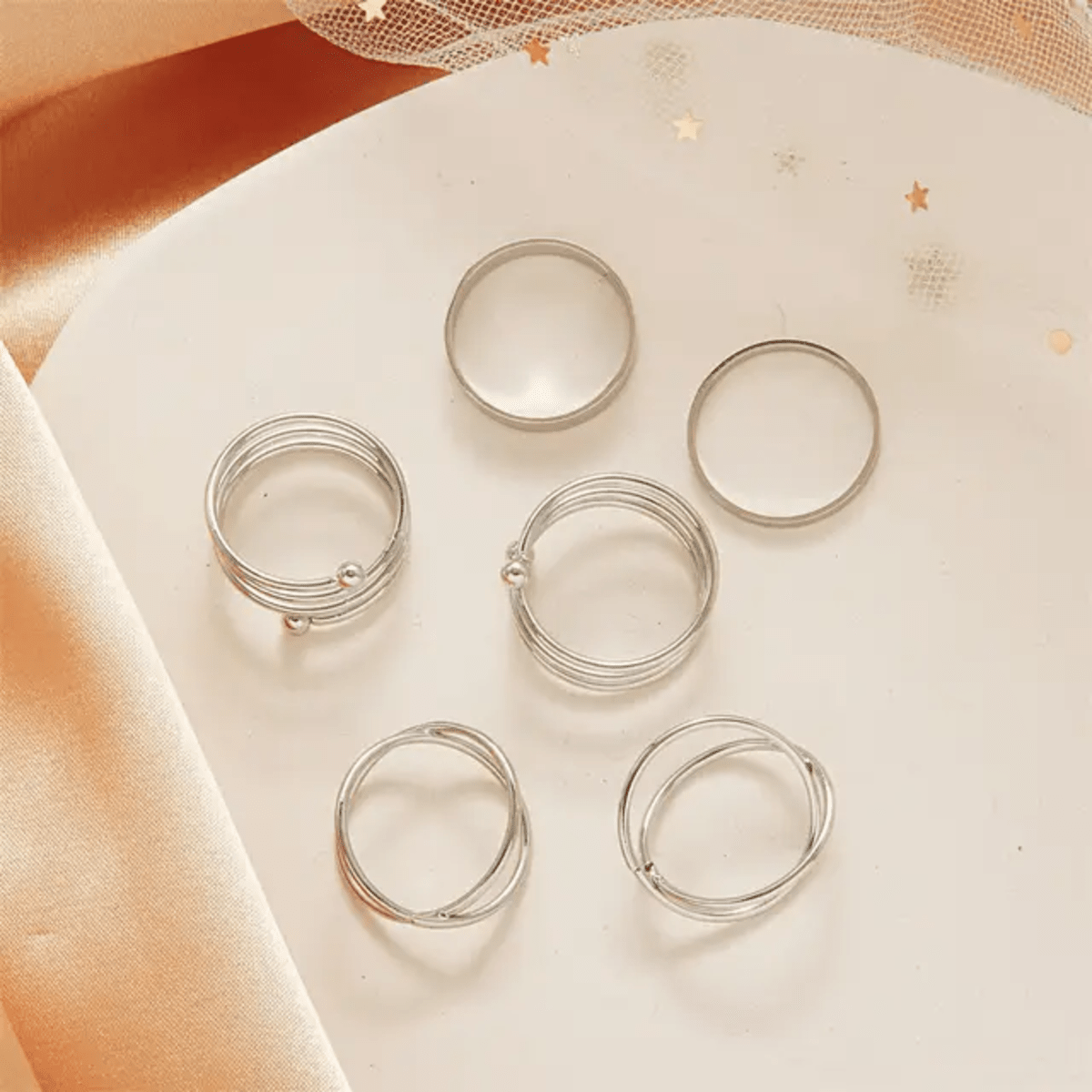 Stackable Silver Rings Combo