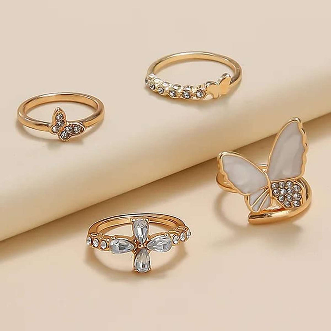 Divaa Stackable Butterfly Rings