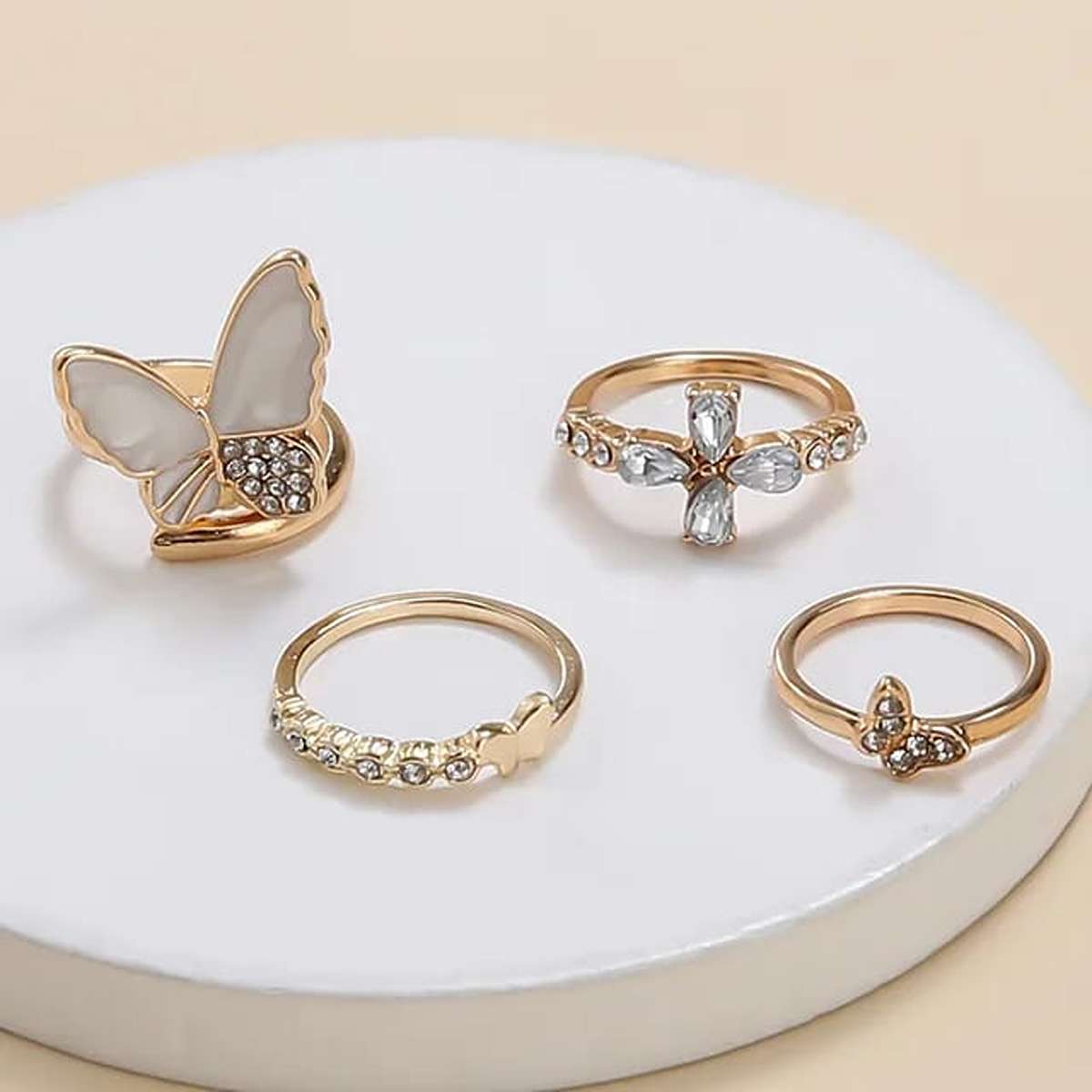 Divaa Stackable Butterfly Rings