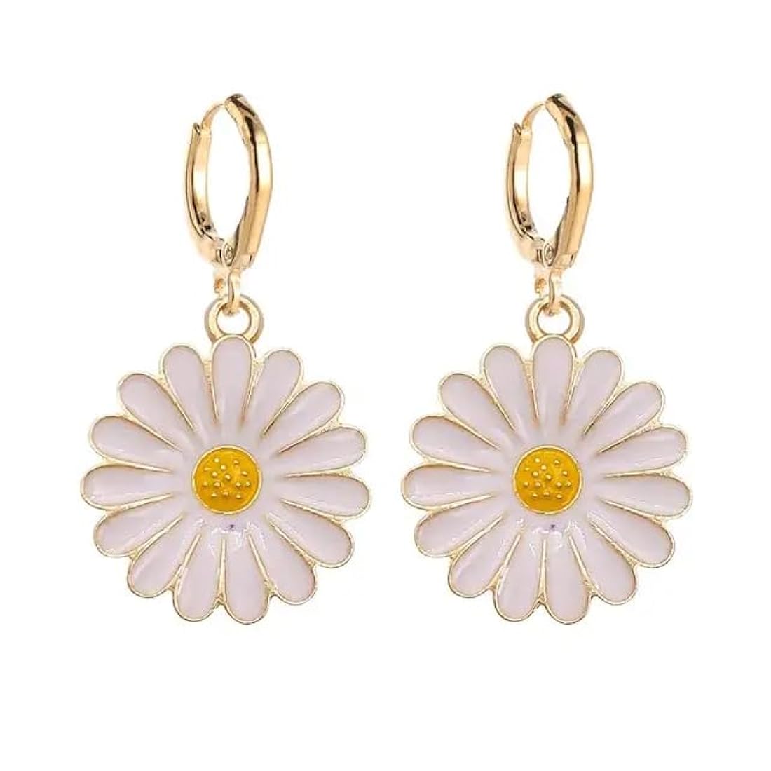 White Daisy Flower Earring