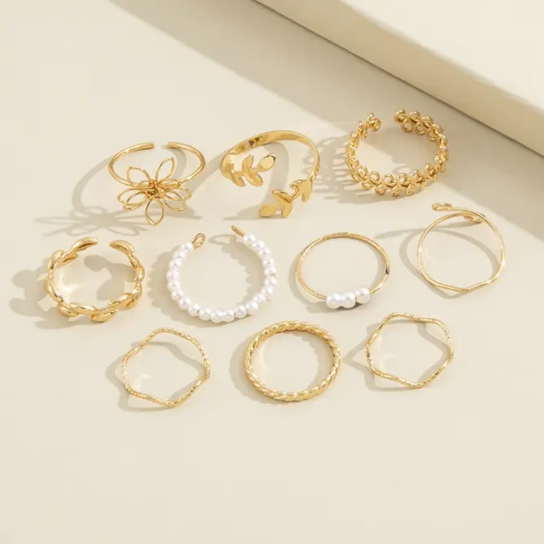 Shining Diva Stackable Rings set of 10