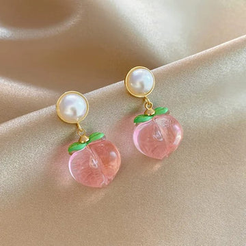 Pink Cherry Dangle Earring