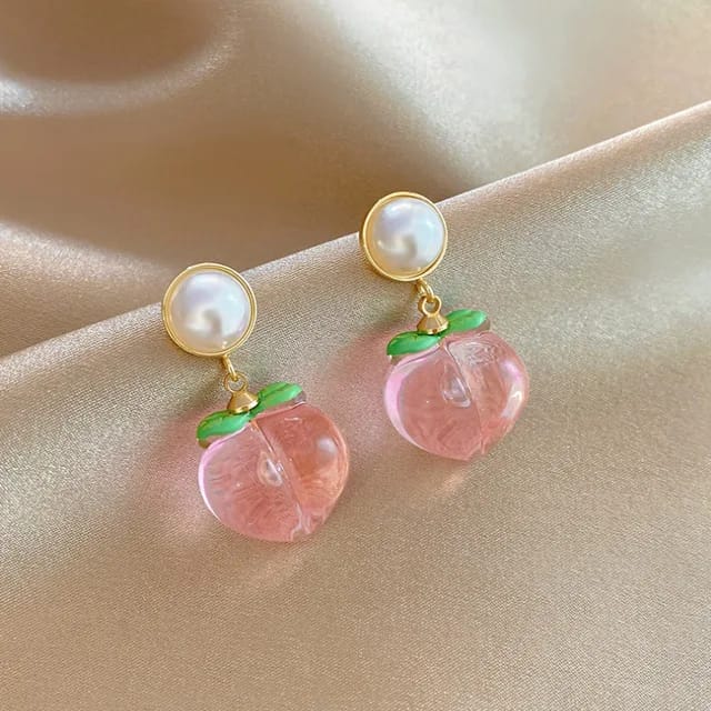 Pink Cherry Dangle Earring
