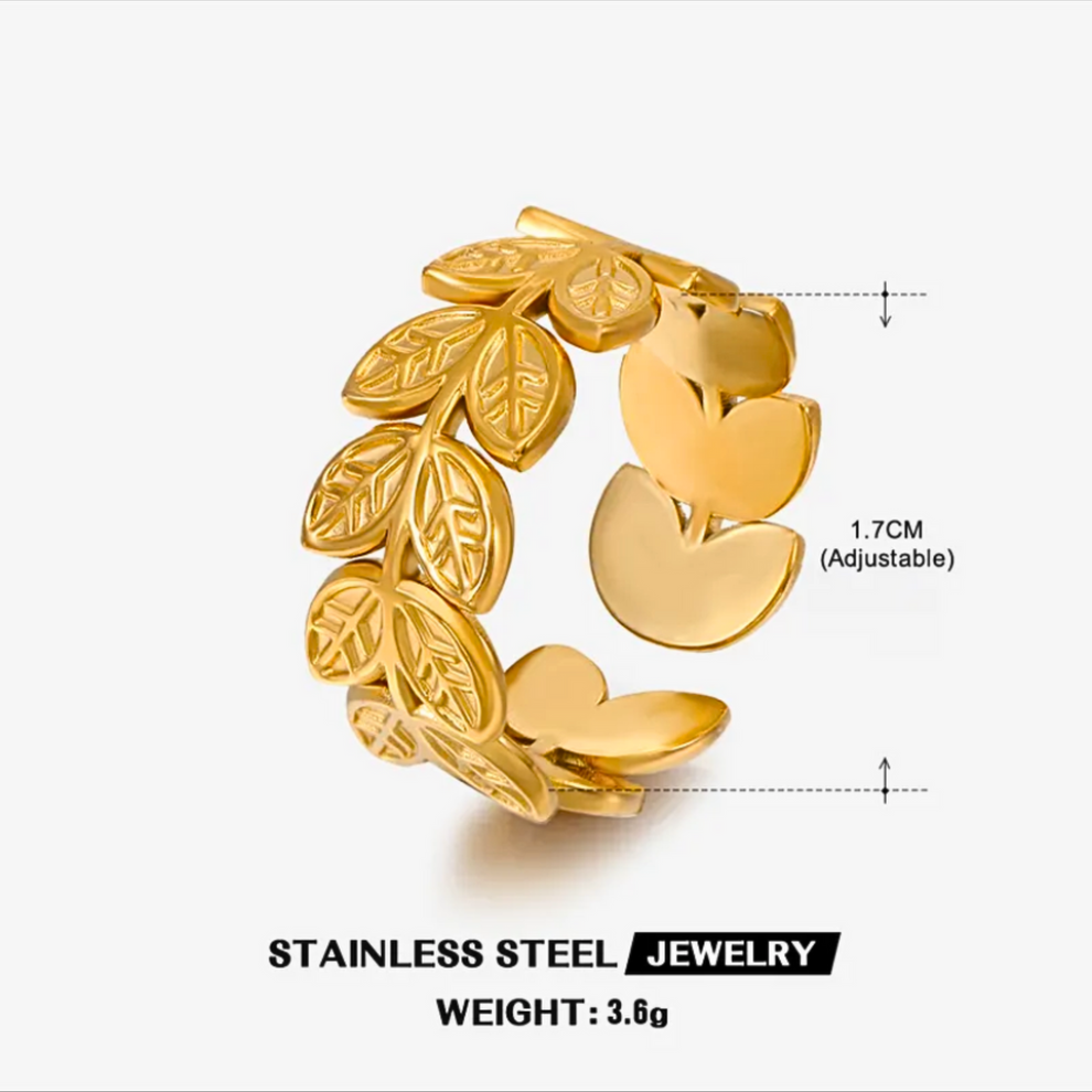 Golden Leaf  Anti tarnish Ring