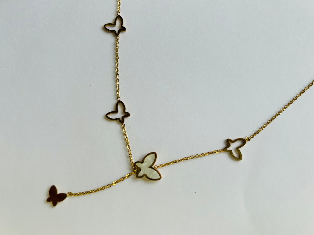White Butterfly Necklace