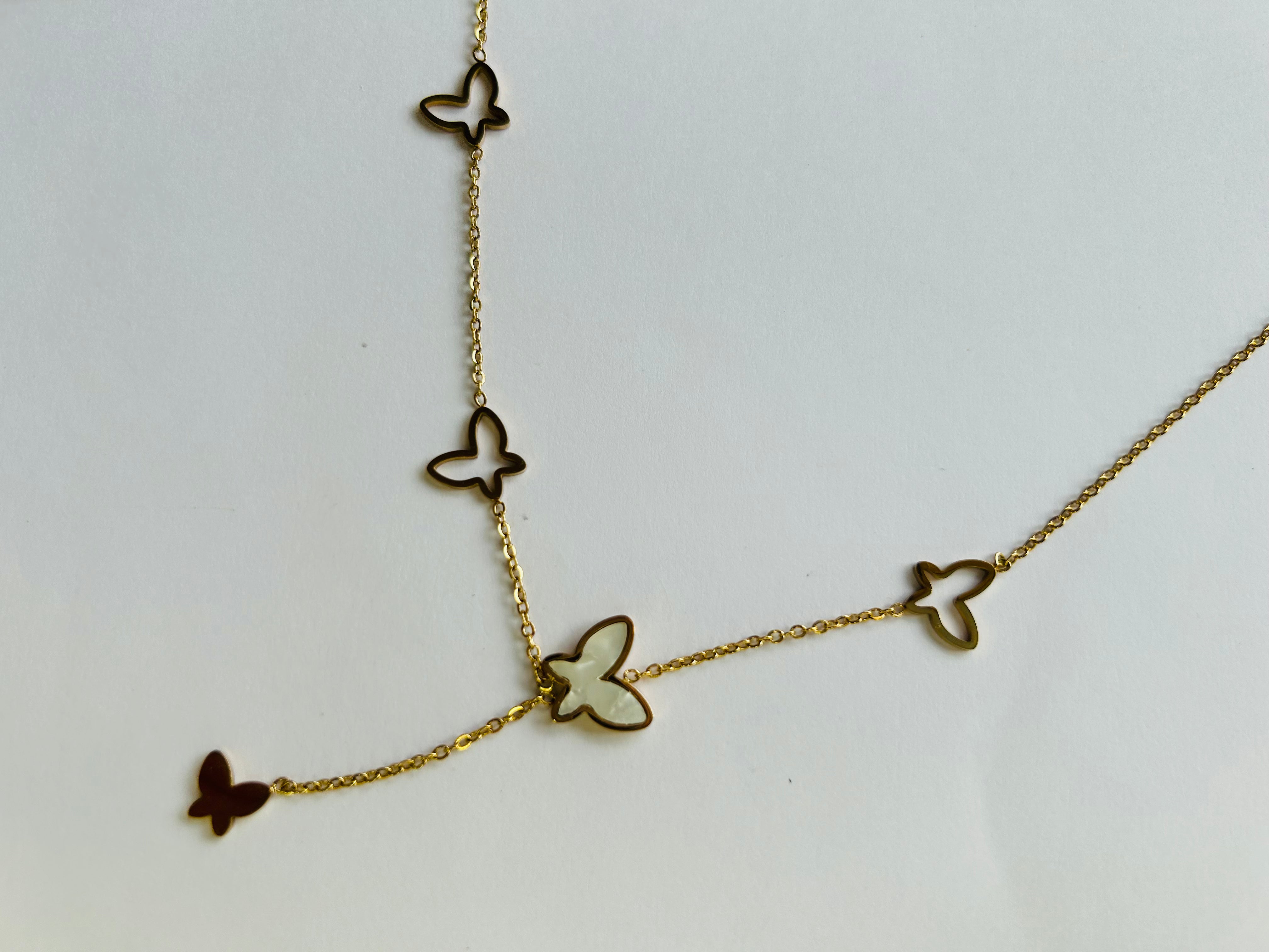 White Butterfly Necklace