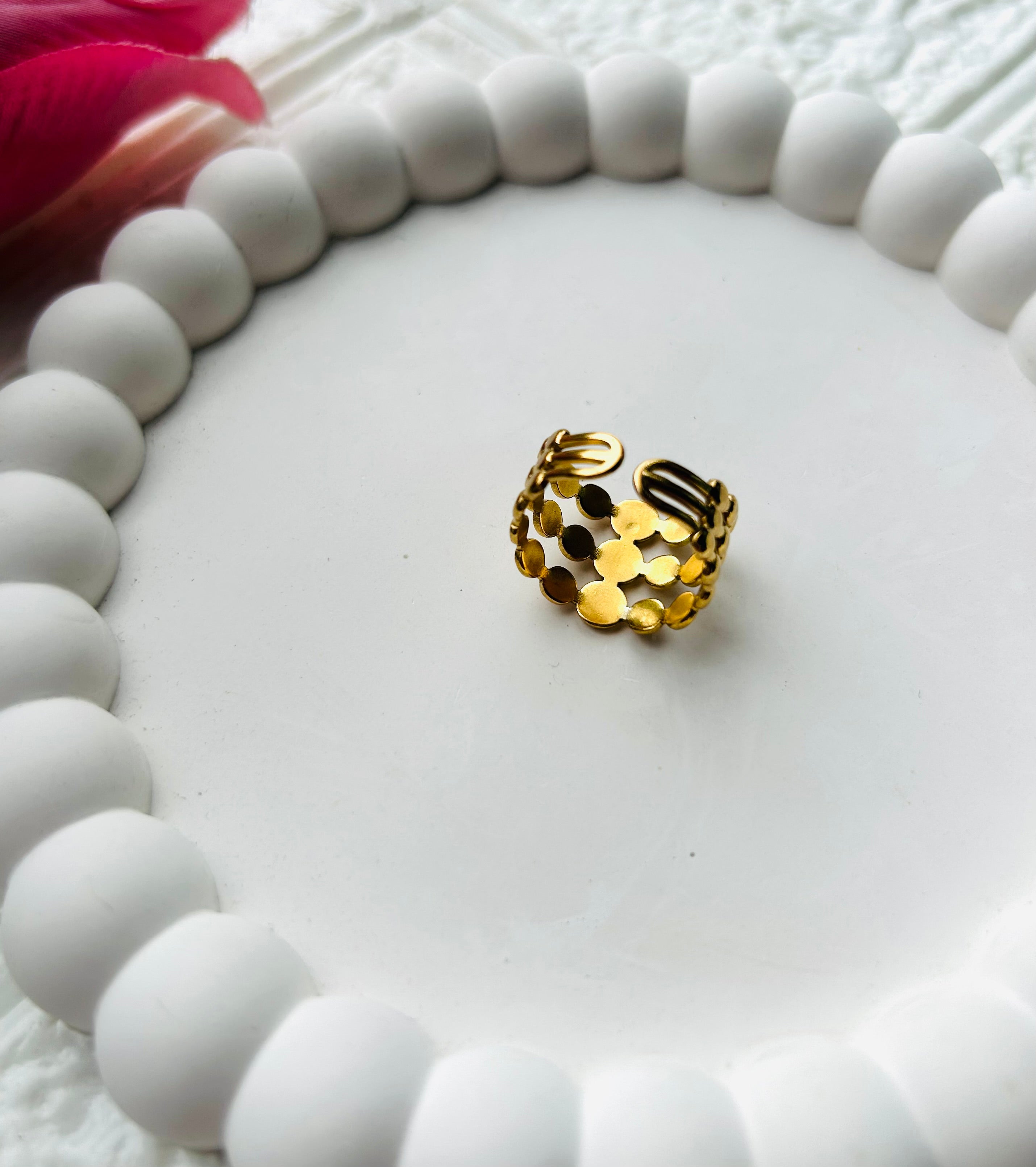 Mystic moon anti tarnish Adjustable Rings