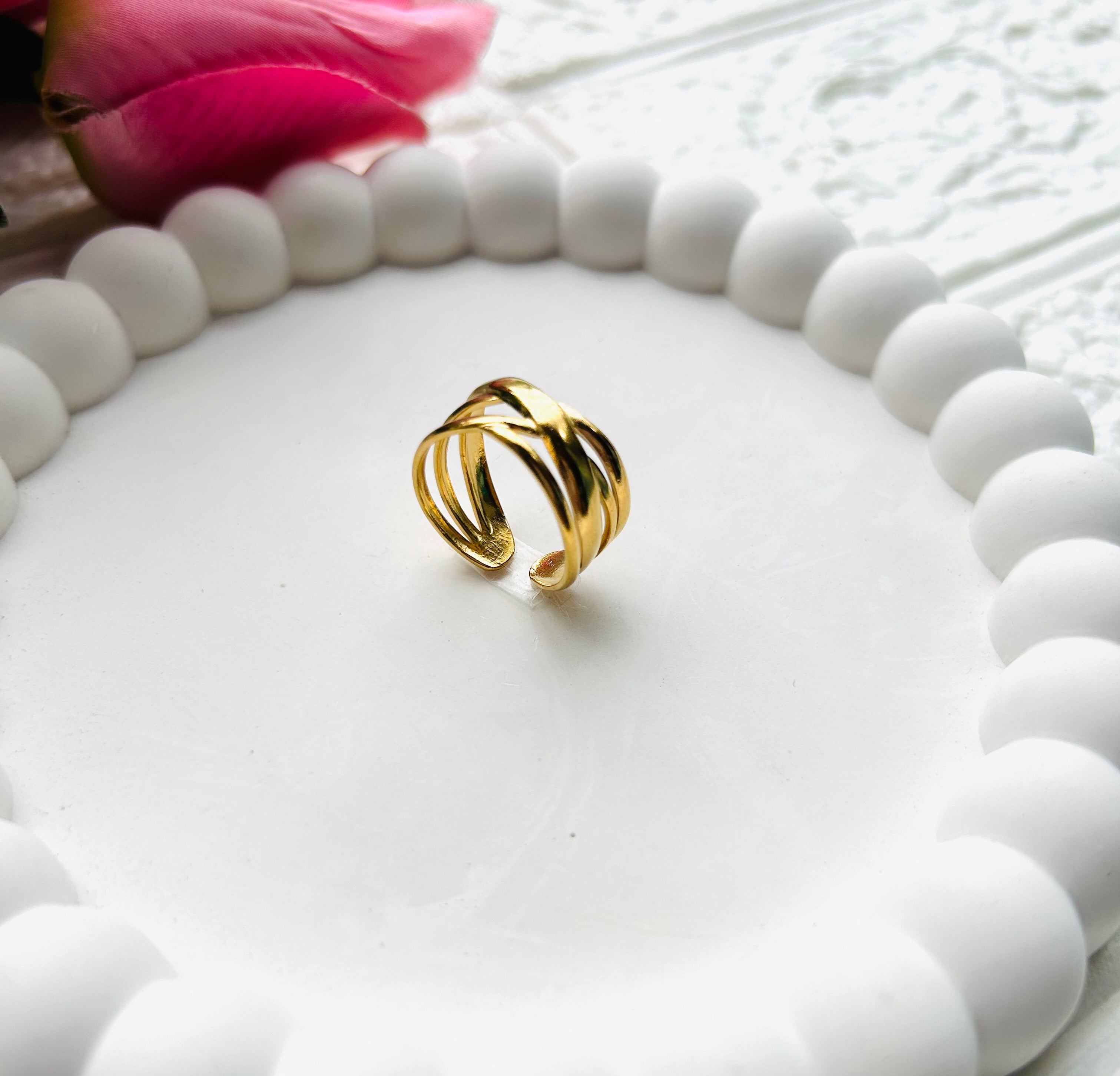 Classy Jazz Anti Tarnish Adjustable Ring