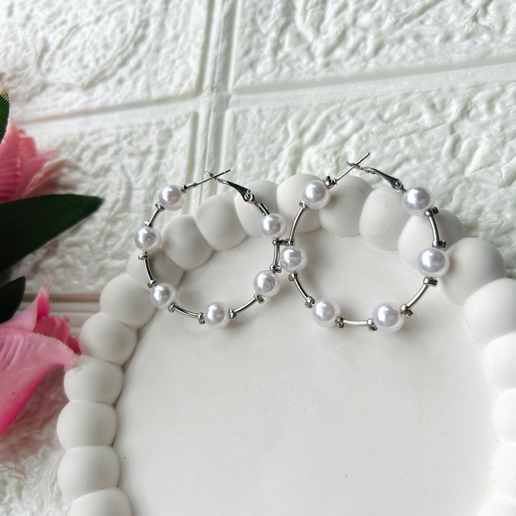 Silver Chaandbali Hoops