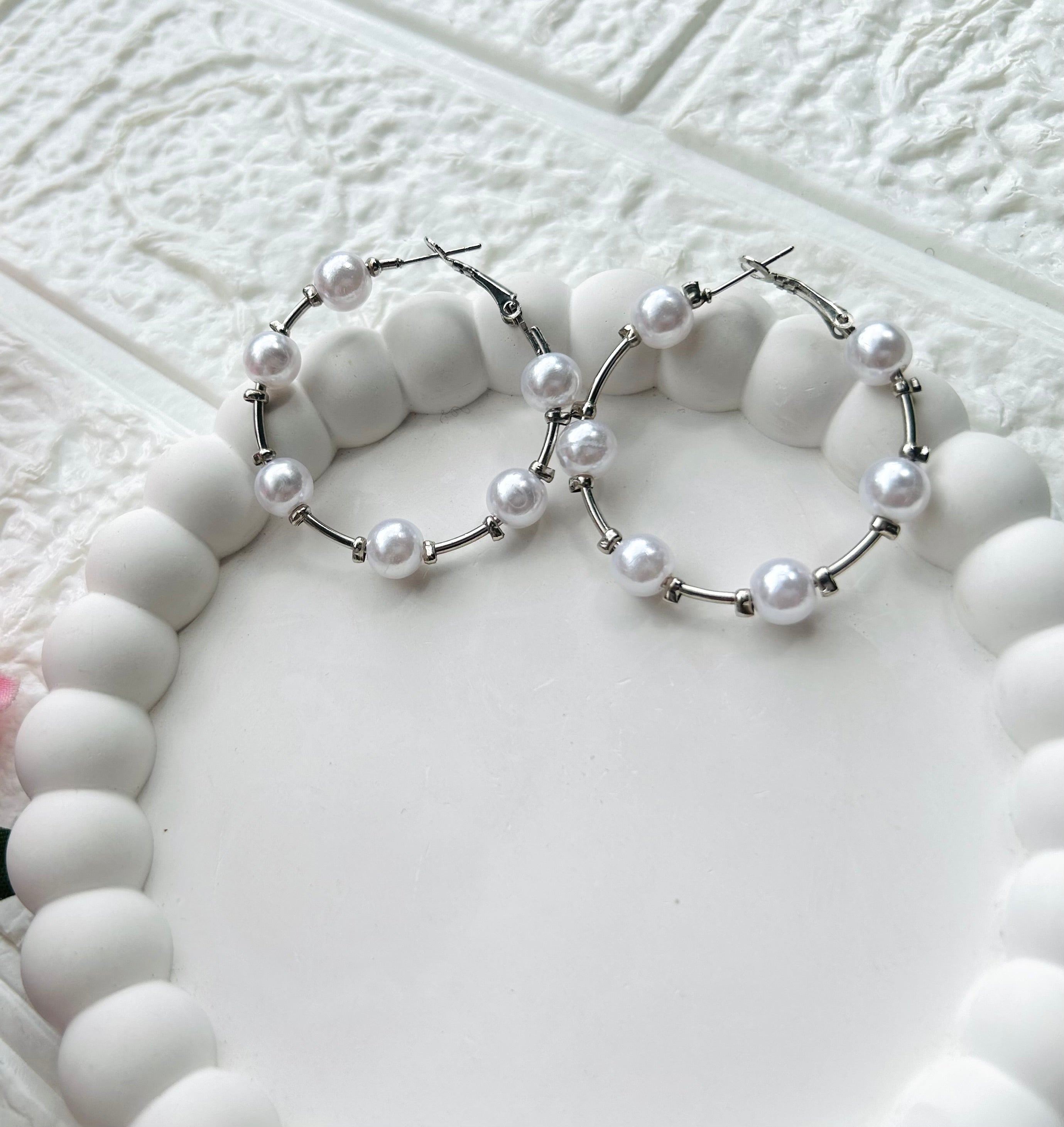 Silver Chaandbali Hoops