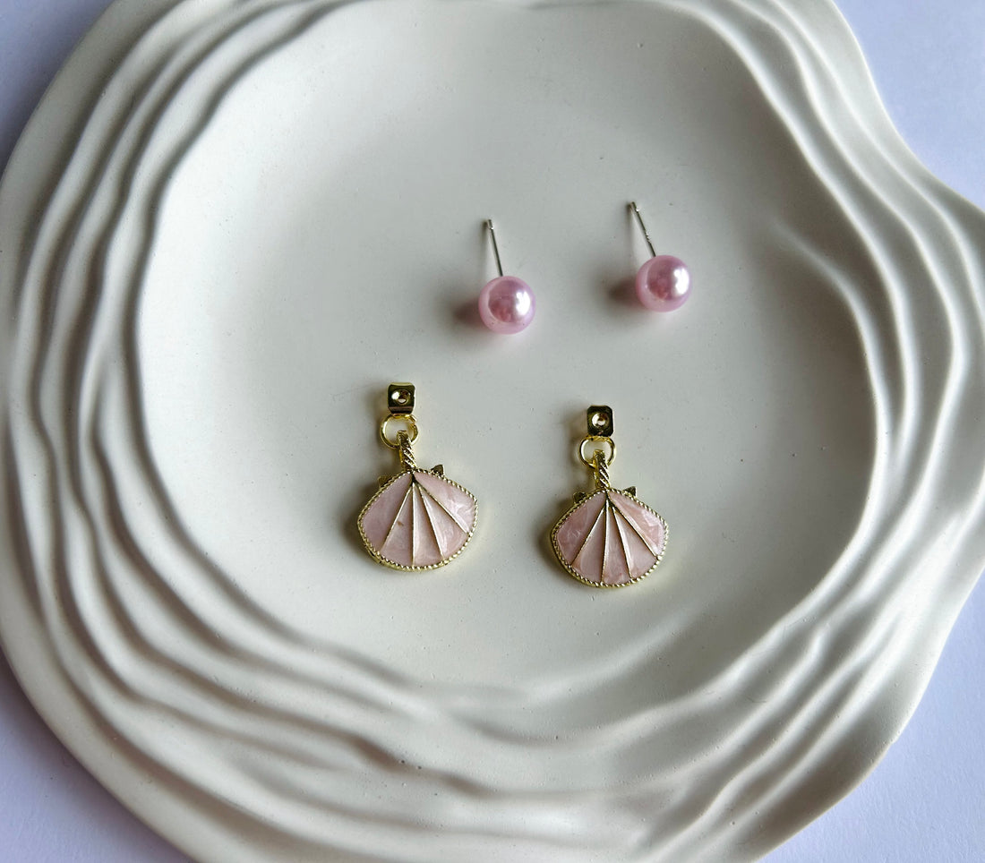 Pink Shell Drop Earring