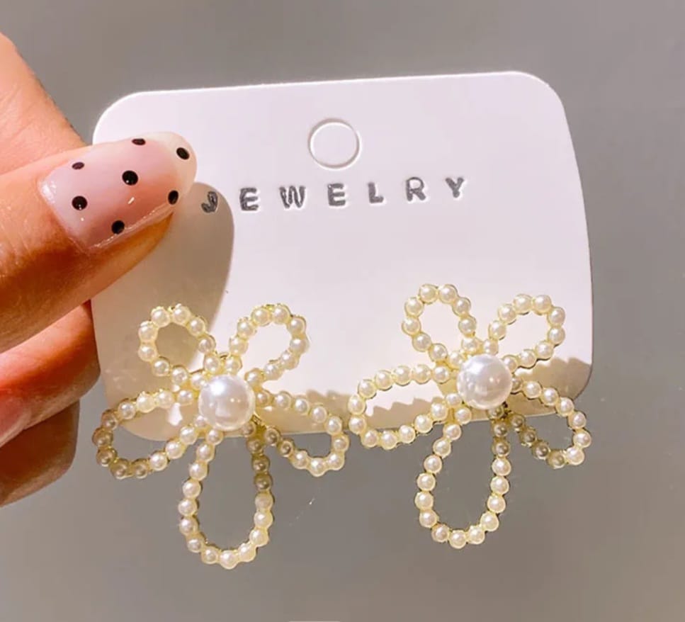 White Flower Earring
