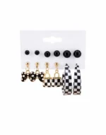 Black Butterfly Decor Combo of Korean Acrylic Big Hoop Earrings Set
