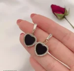 Boho Black heart earring