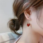 Burgundy Heart Hoops