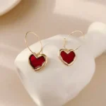 Burgundy Heart Hoops - Image 4