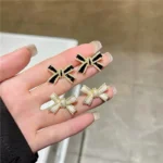 Cute Black Bow Earring - Image 2