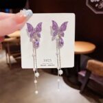Dazzling Purple Diva Two in one Earring