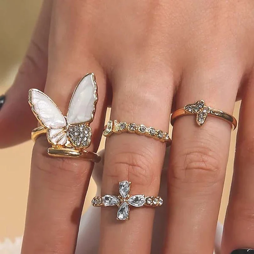 Divaa Stackable Butterfly Rings Divaa Stackable Butterfly Rings - Image 1