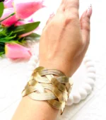 Golden waves cuff bracelet