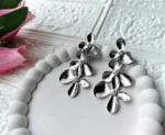Dazzling Silver leaf chandelier Earring