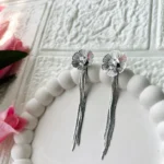 Tulip silver  drop earring