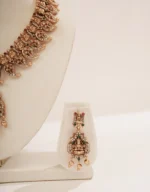 Traditional South Indian Gold Jewellery Laxami Temple Necklace Set - Image 2