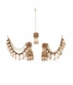Traditional Pearl Jhumka Chain with Maang Tika for Women - Image 2