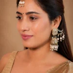 Traditional Pearl Jhumka Chain with Maang Tika for Women