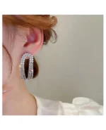Silver Pearl & Beaded Layer Tssel Earrings-Dangle Statement Earrings For Women
