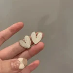 Lil White Heart Studs - Image 2