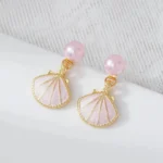 Pink Shell Drop Earring