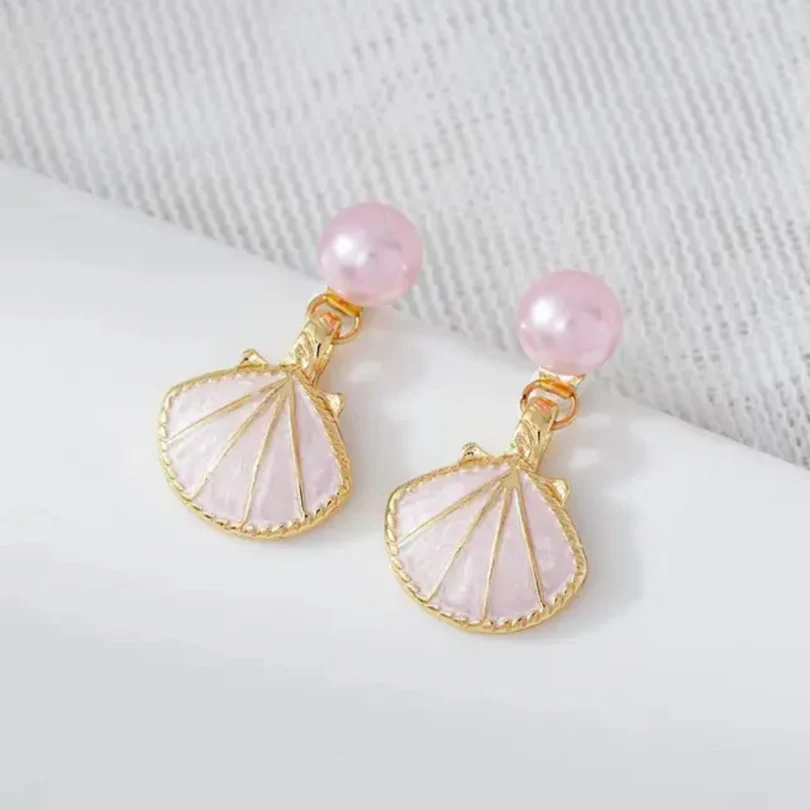 Pink Shell Drop Earring Pink Shell Drop Earring - Image 1