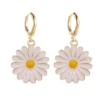 White Daisy Flower Earring