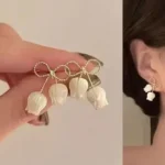 White Rose Stud Earring
