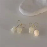 White Rose Stud Earring - Image 4